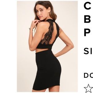 NWT Lulu’s Chic My Interest black dress (2 piece)